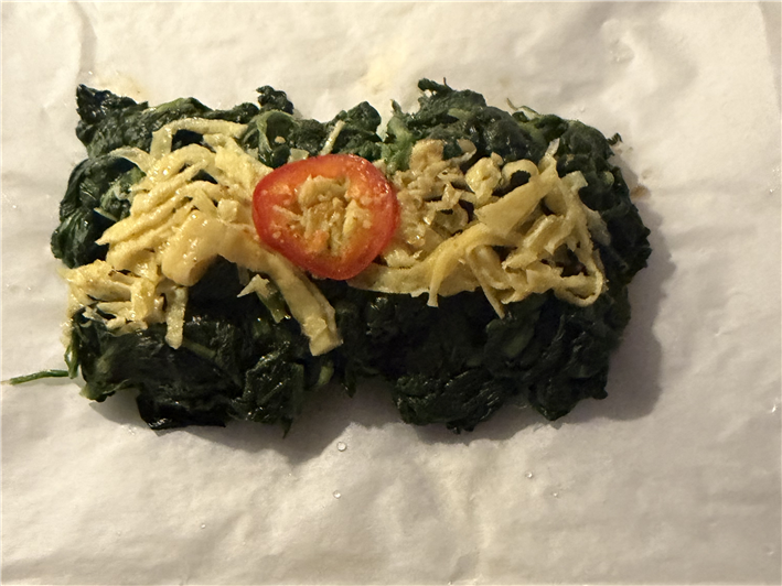 spinach and yuzu